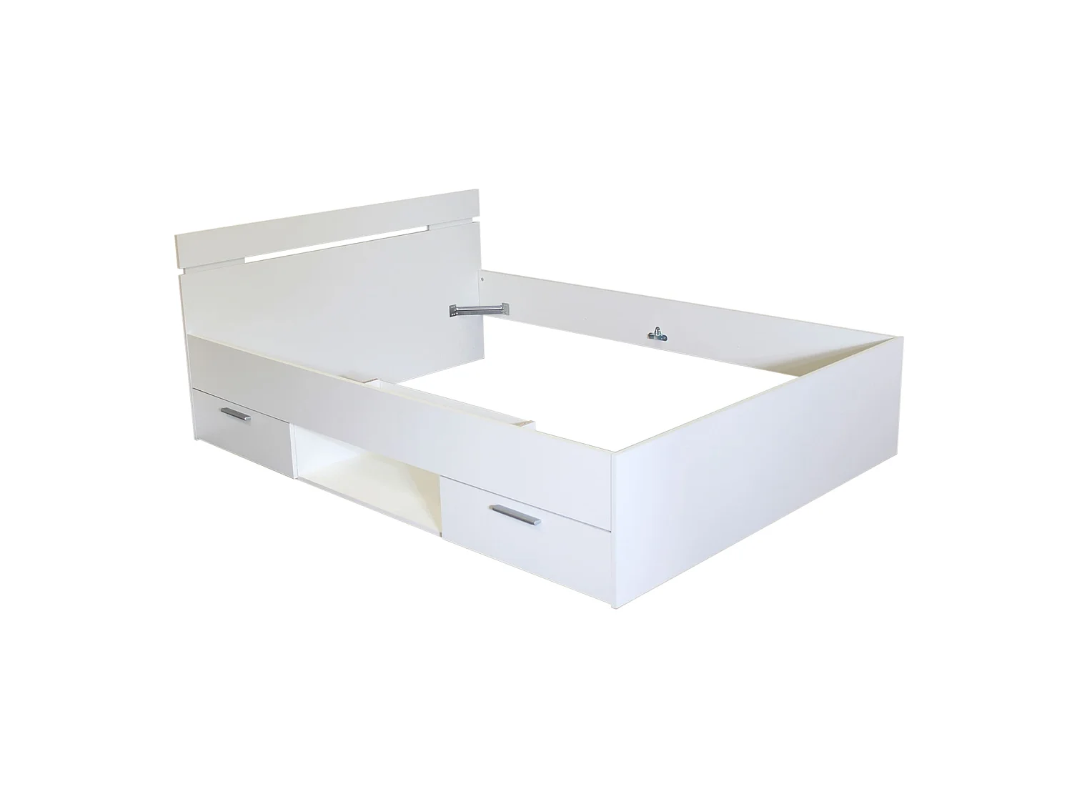 Lit Tiroirs Blanc Perle 140x190