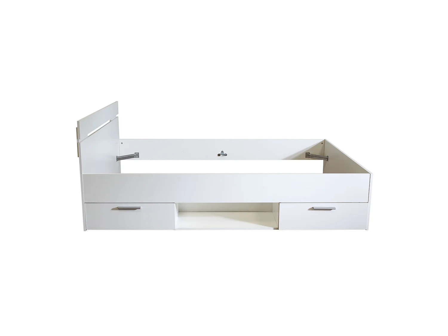 Lit Tiroirs Blanc Perle 140x190
