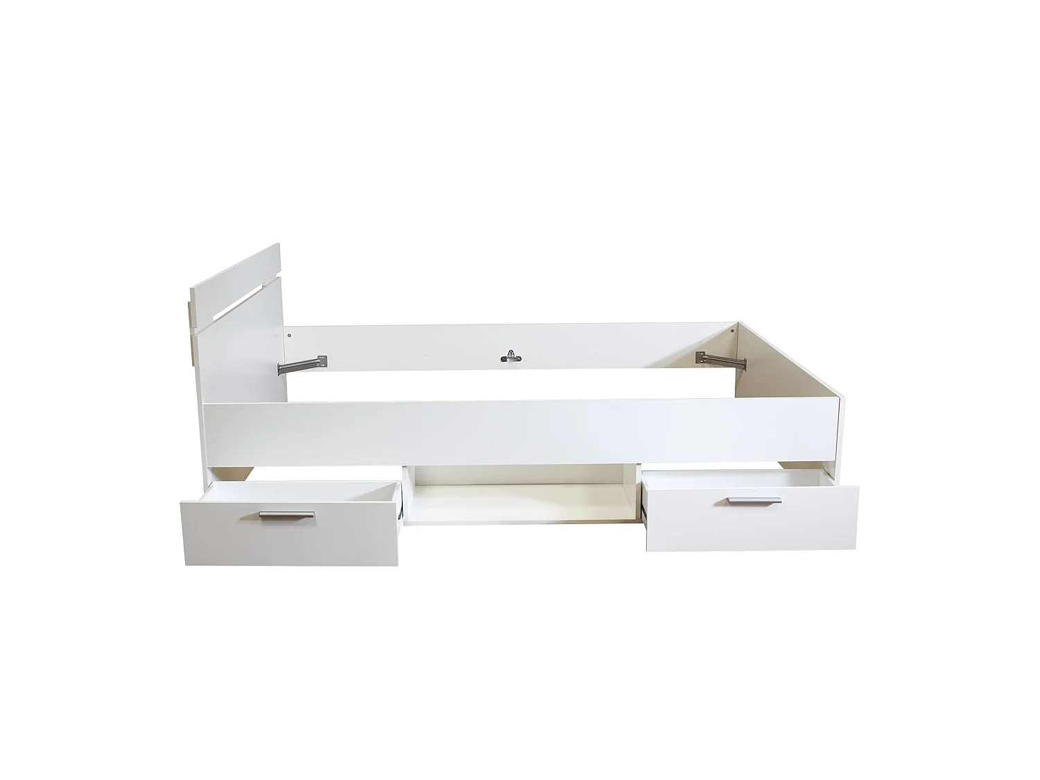 Lit Tiroirs Blanc Perle 140x190