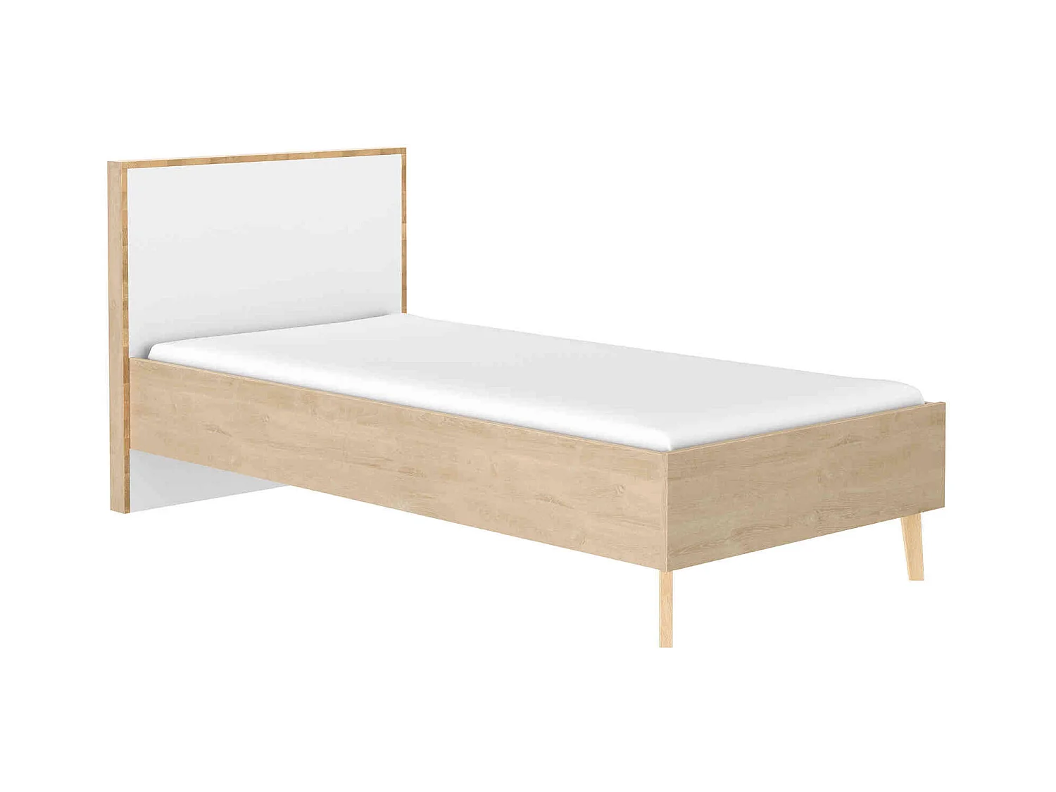 Lit en bois imitation chêne clair 90x190 - LT5046-1