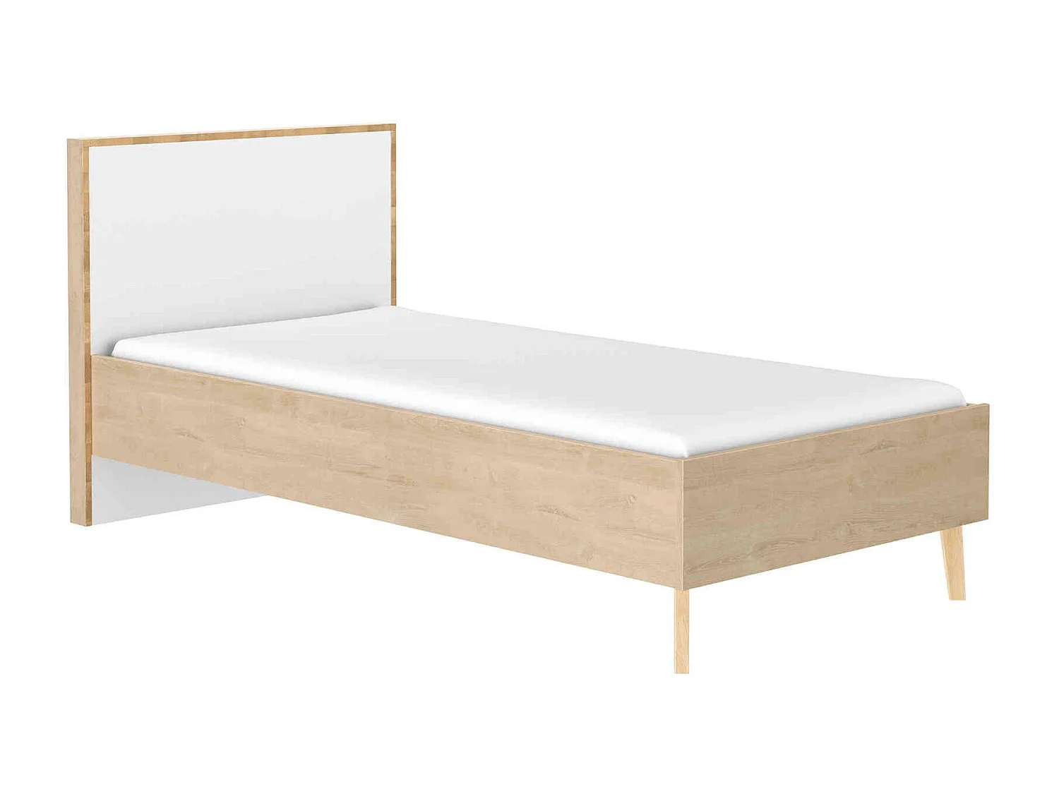 Lit en bois imitation chêne clair 90x190 - LT5046-1