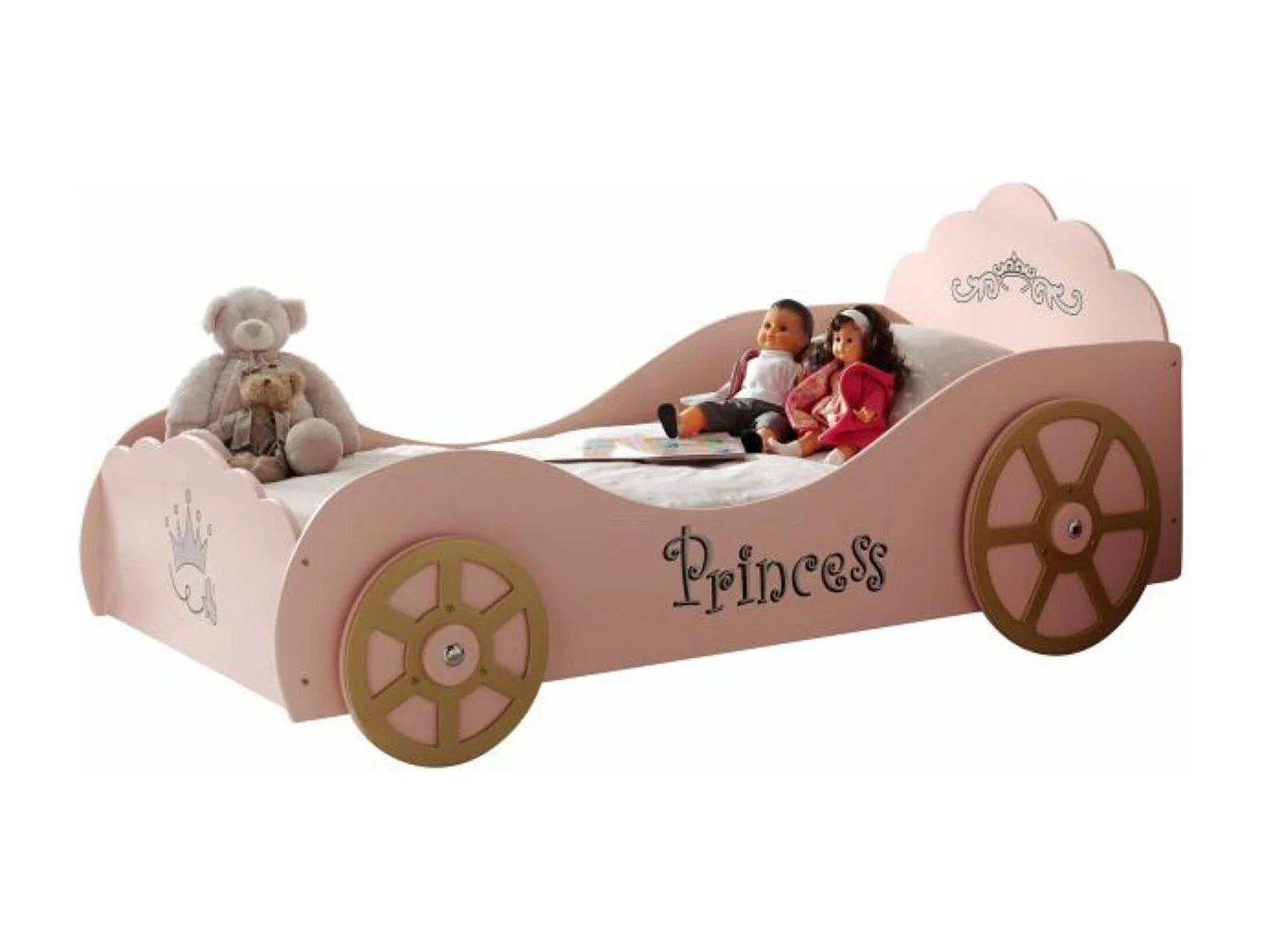 Lit Enfant Voiture Princesse Avec Sommier 90x200