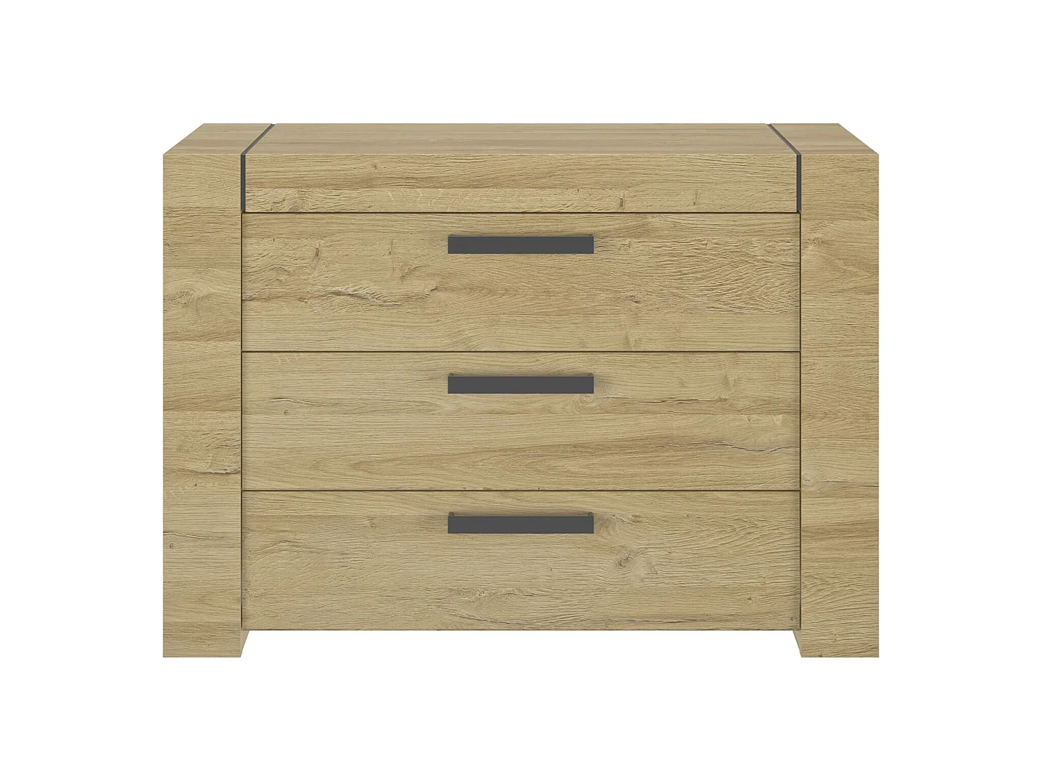 Lit led sensitive 140x190 et commode en bois clair - LT5083