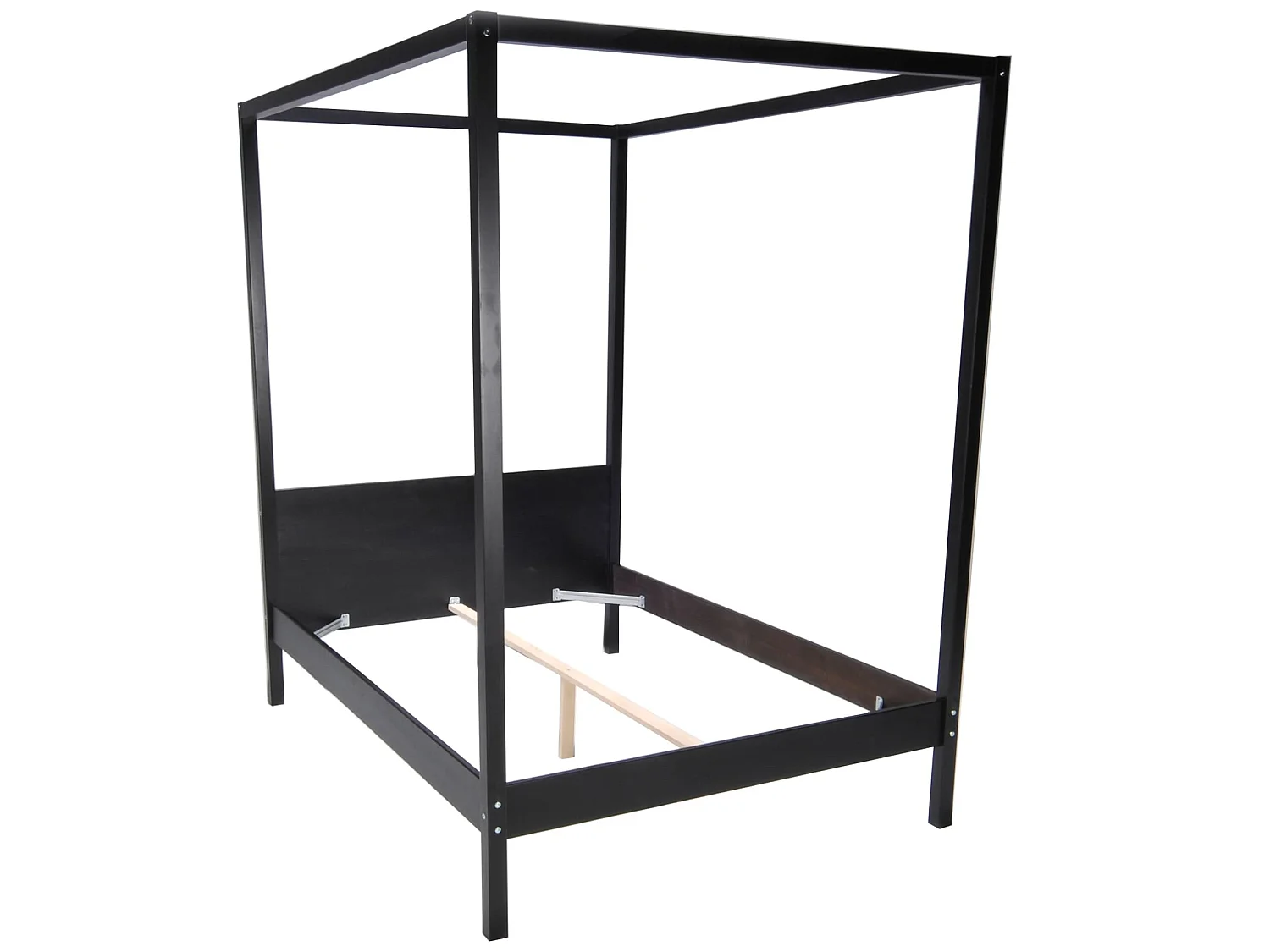 Lit à baldaquin en bois noir 140x190 - LT14032