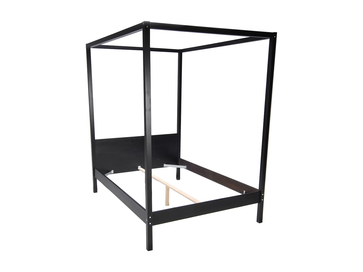 Lit à baldaquin en bois noir 140x190 - LT14032