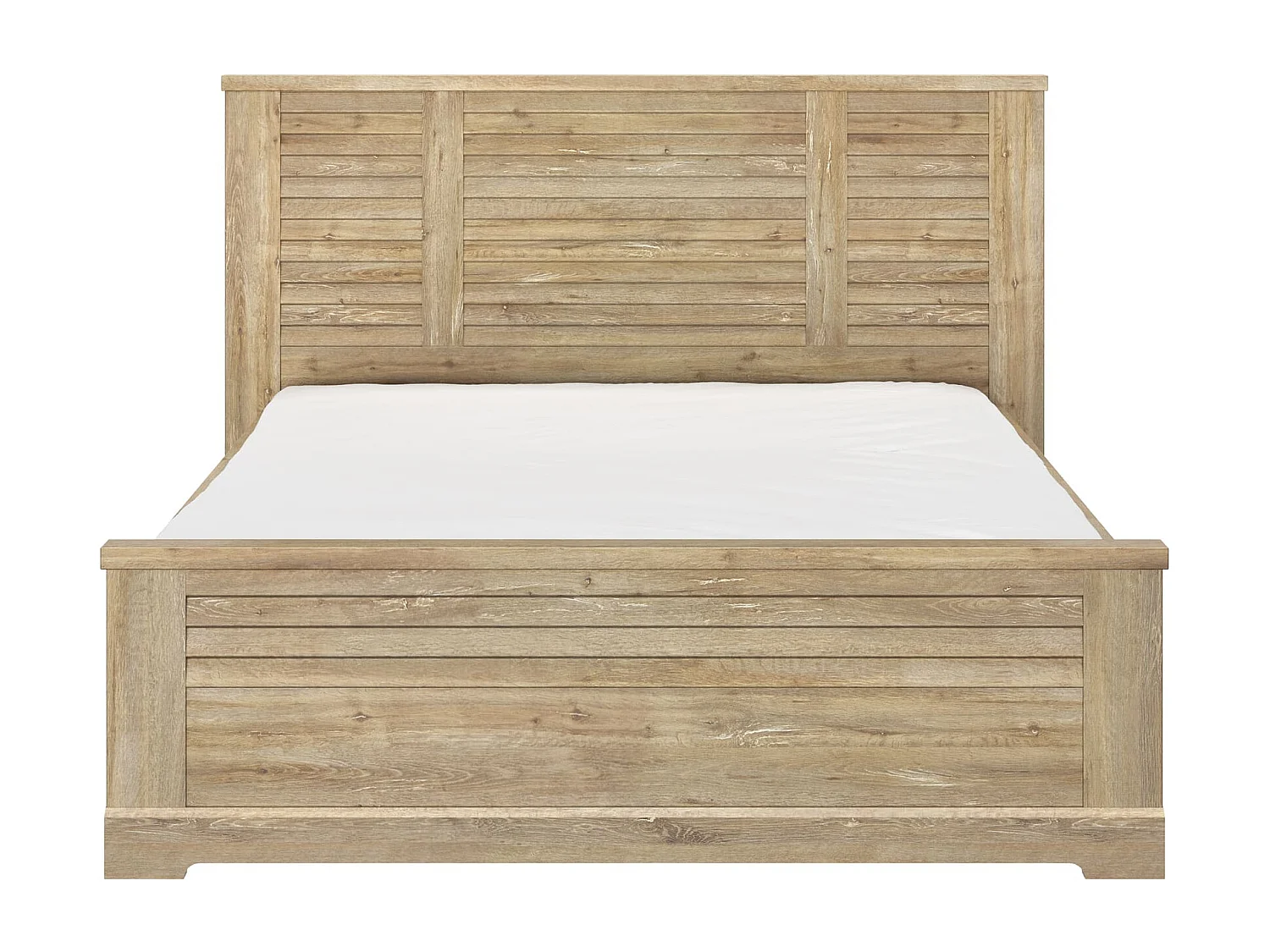 Lit en bois clair imitation châtaignier 160x200 - LT5066