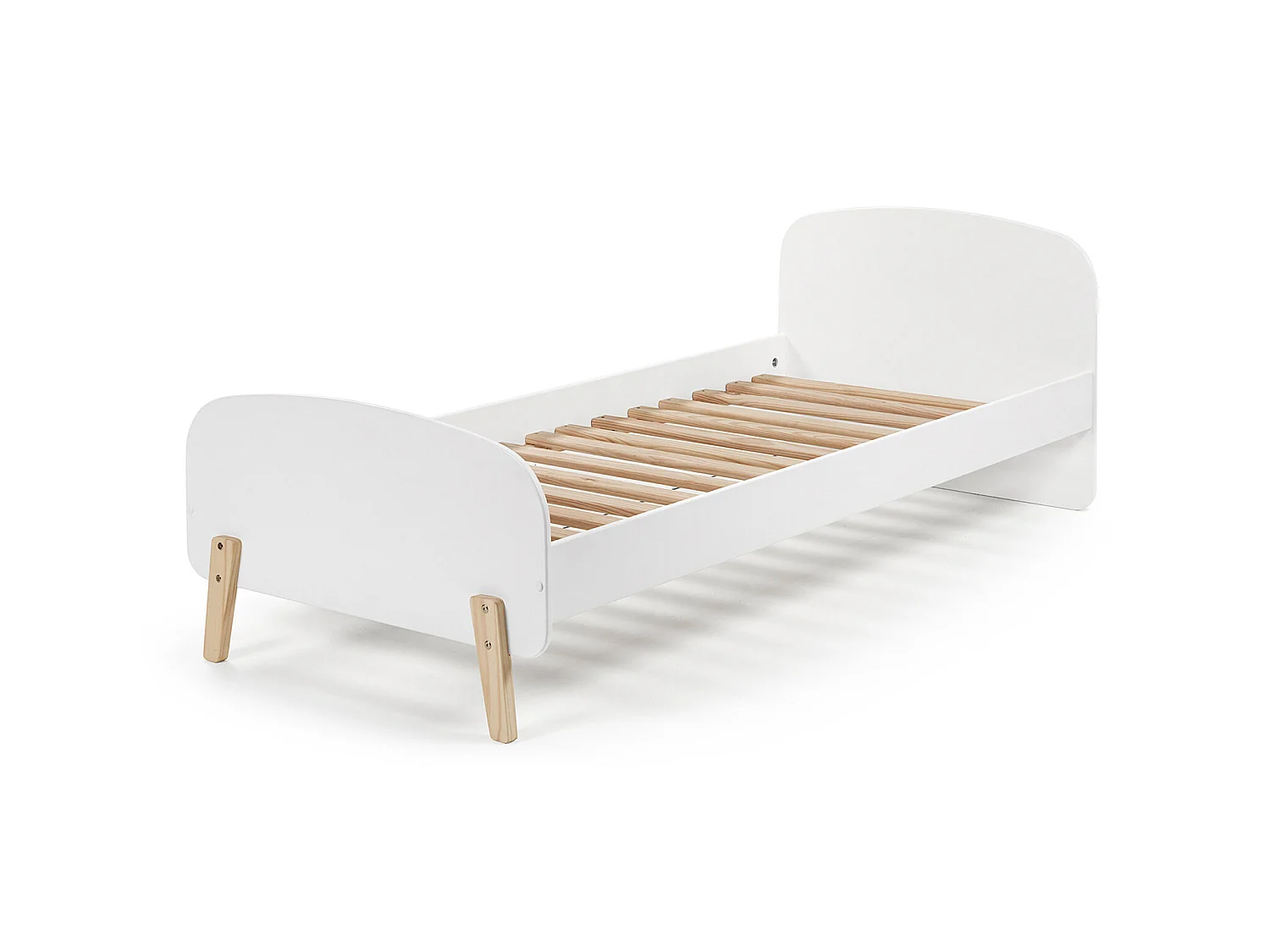 Lit enfant 90x200 blanc laqué avec sommier