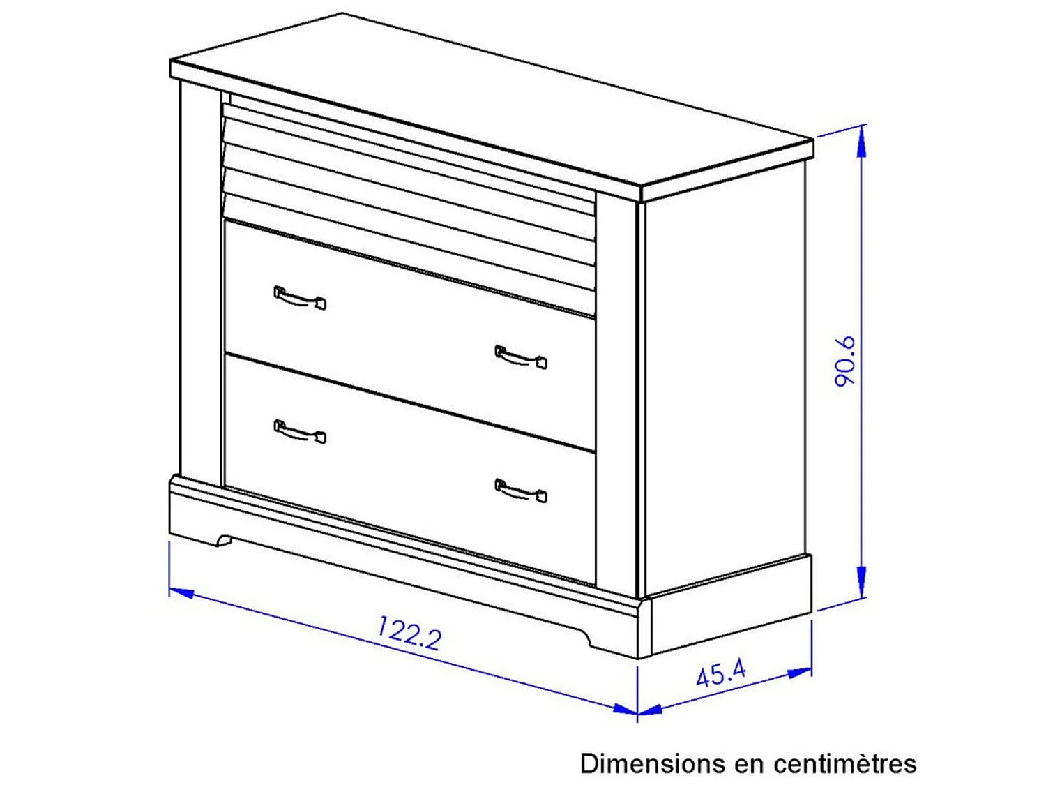 Lit 160x200 et commode en bois clair - LT5078