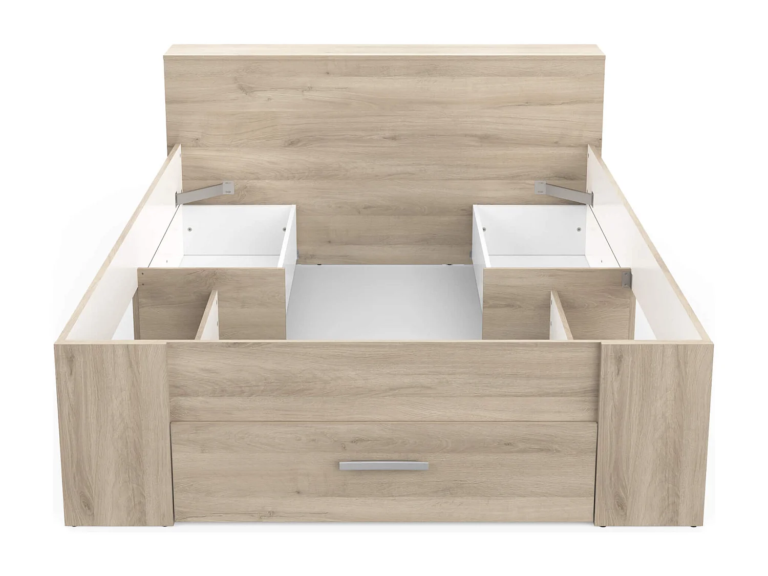 Lit en bois avec tiroir imitation chêne kronberg 140x190 - LT177