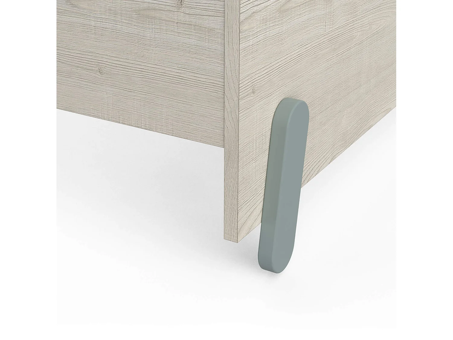 Lit extensible enfant en bois couleur chêne topanga et vert de gris 90x190/200 - LI217