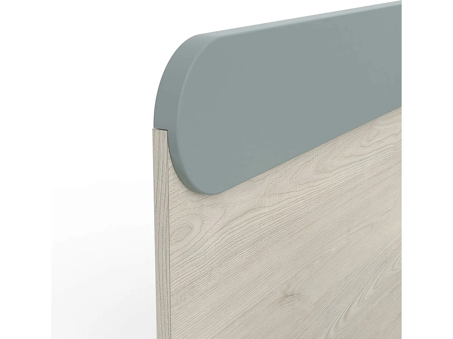 Lit extensible enfant en bois couleur chêne topanga et vert de gris 90x190/200 - LI217