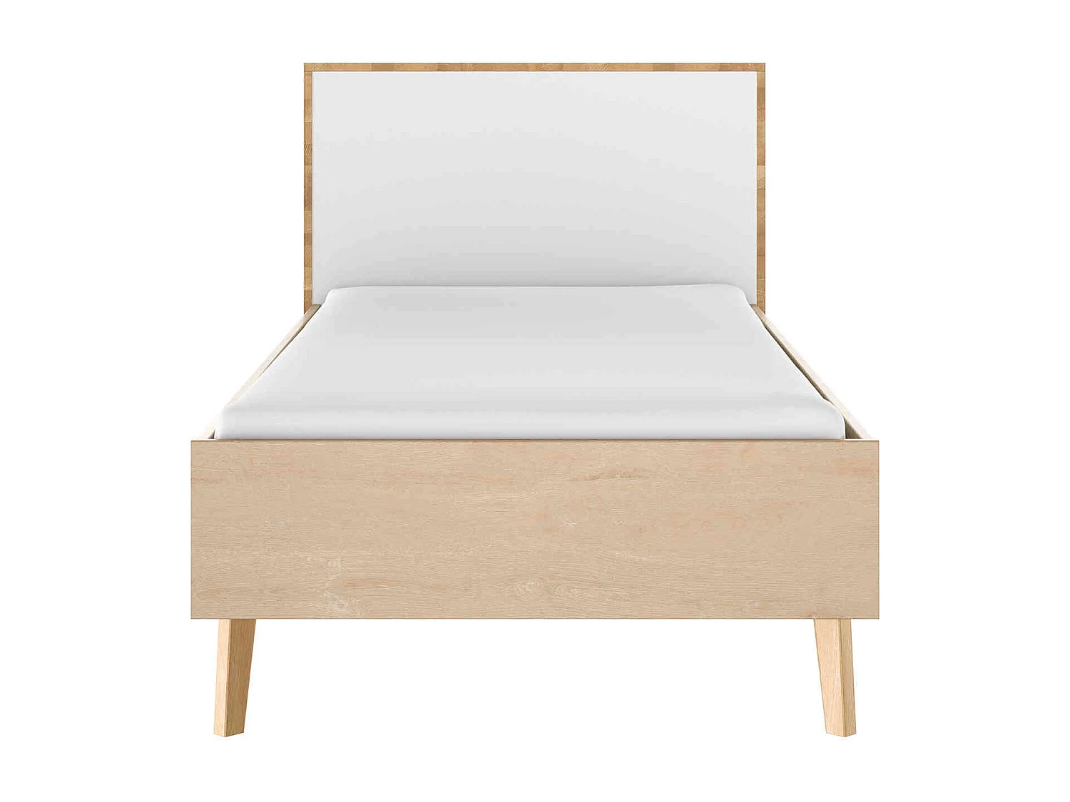 Lit en bois imitation chêne clair 120x200 - LT5046-1