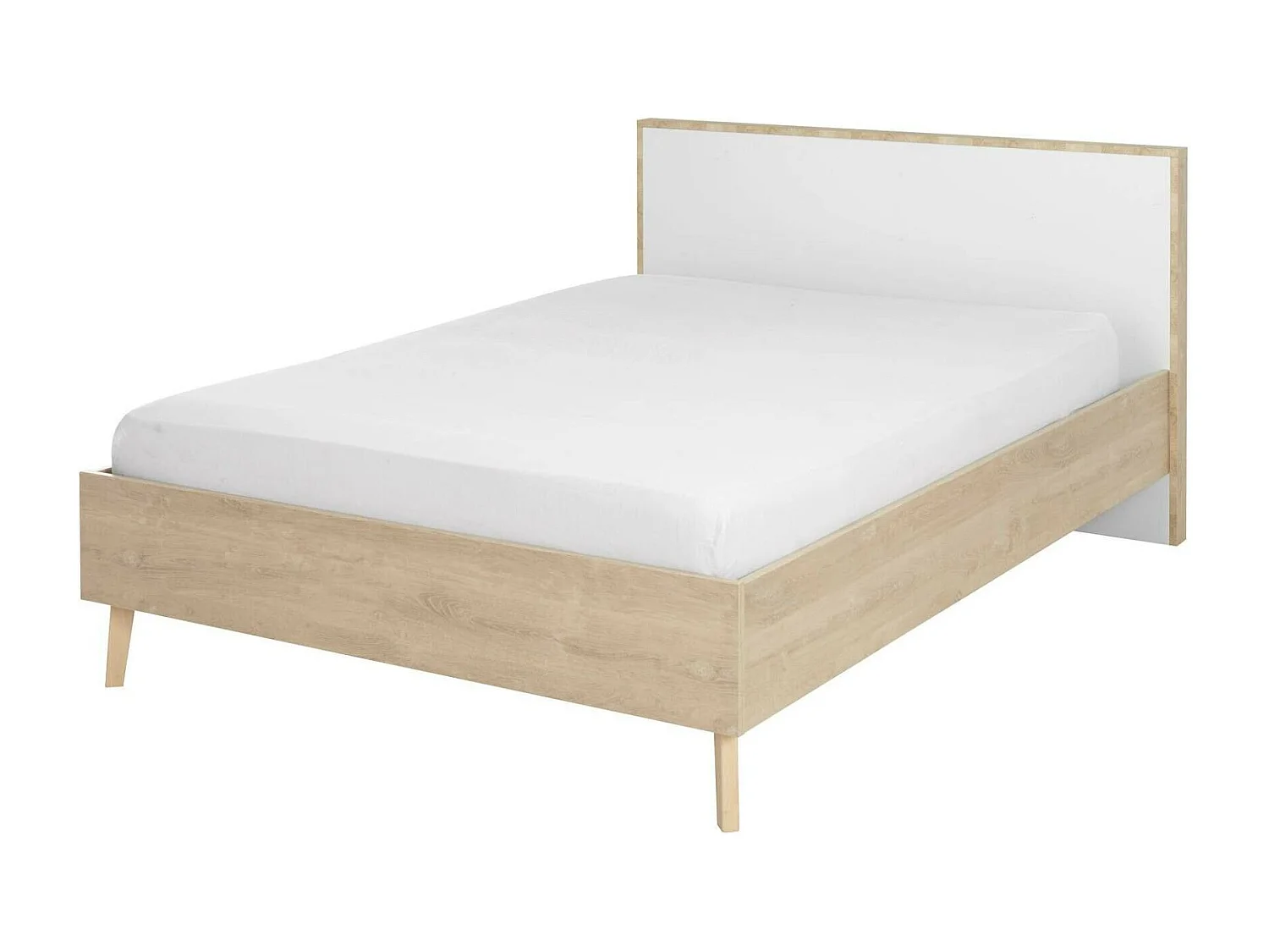 Lit en bois imitation chêne clair 120x200 - LT5046-1