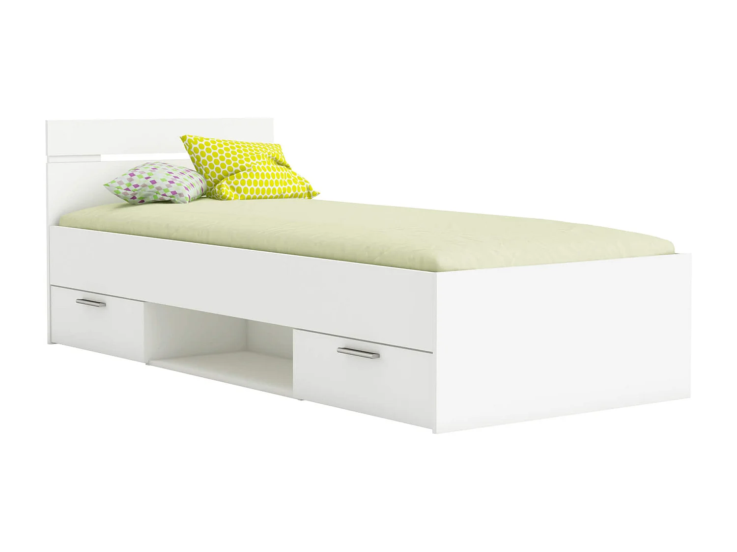 Lit Enfant Tiroirs Blanc Perle 90x200