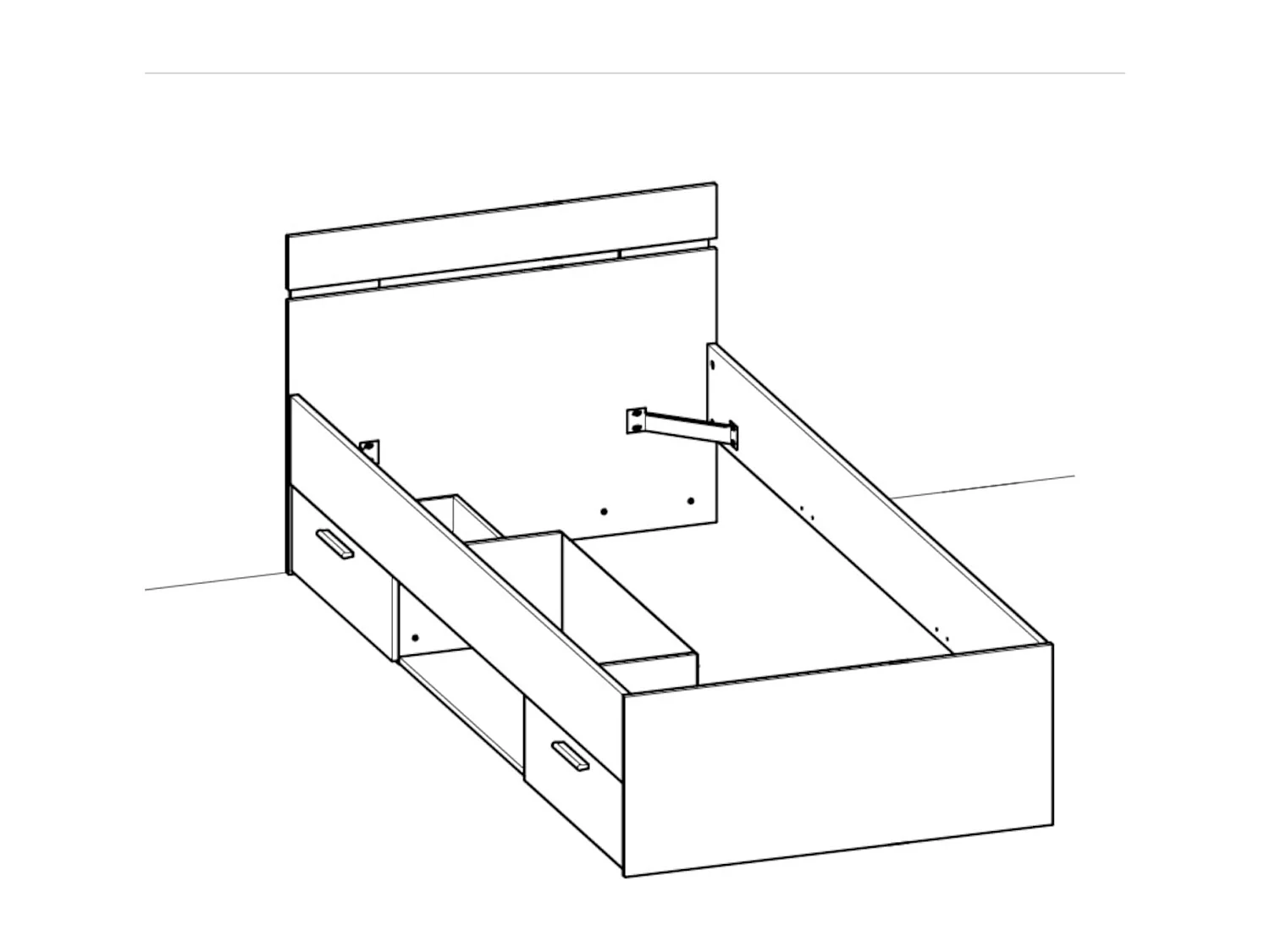 Lit Enfant Tiroirs Blanc Perle 90x200