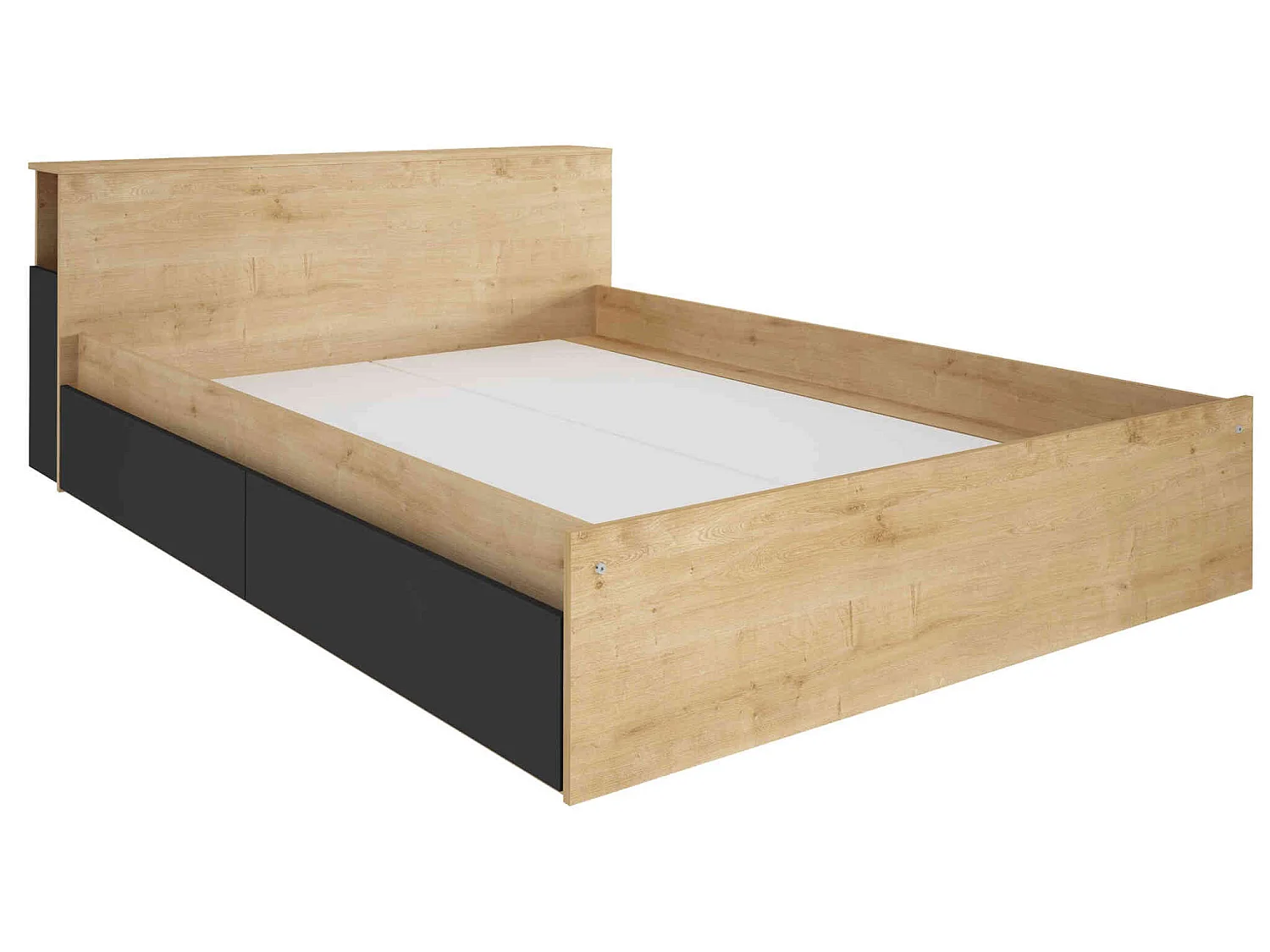 Lit compact en bois imitation chêne 140x190 cm - LT9008