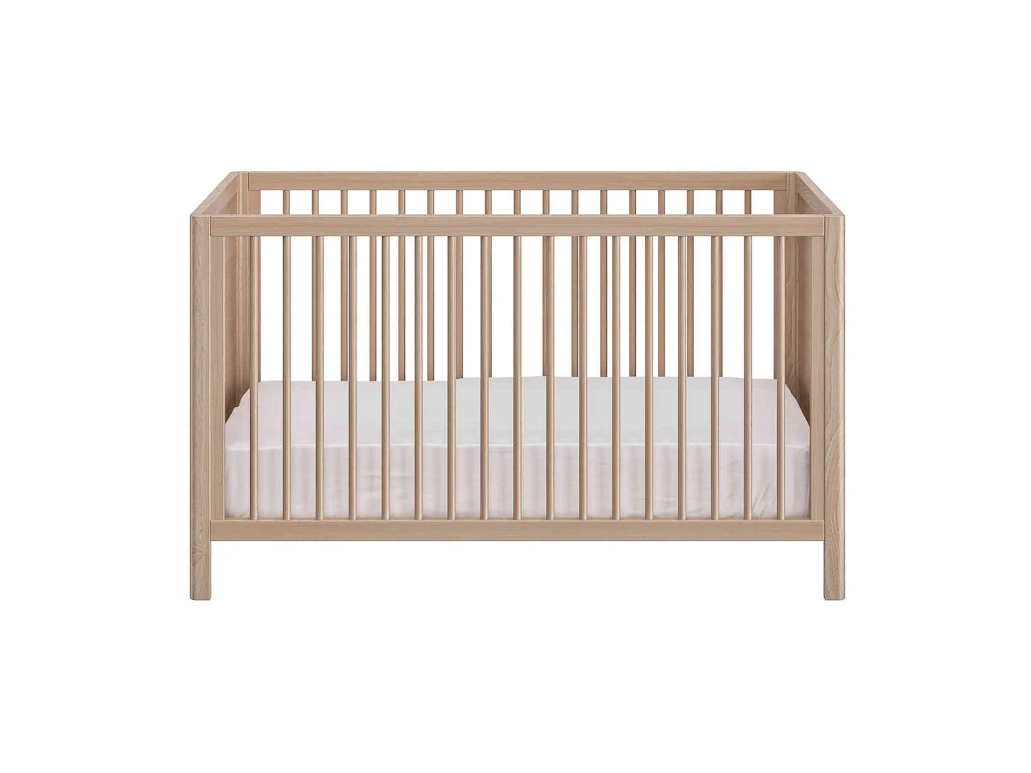 Lit bébé à barreaux en bois imitation chêne clair 70x140 - LT5050-1