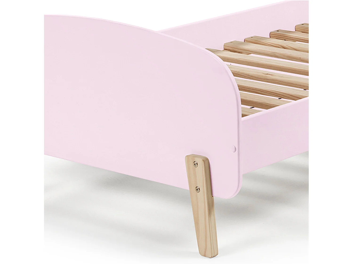 Lit enfant 90x200 rose avec sommier - Terre de Nuit