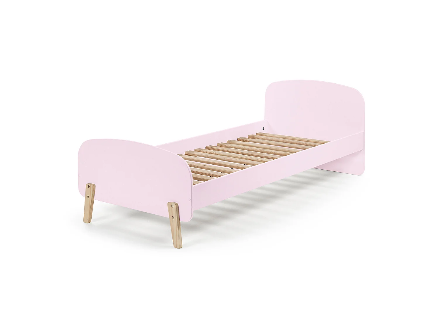 Lit enfant 90x200 rose avec sommier - Terre de Nuit