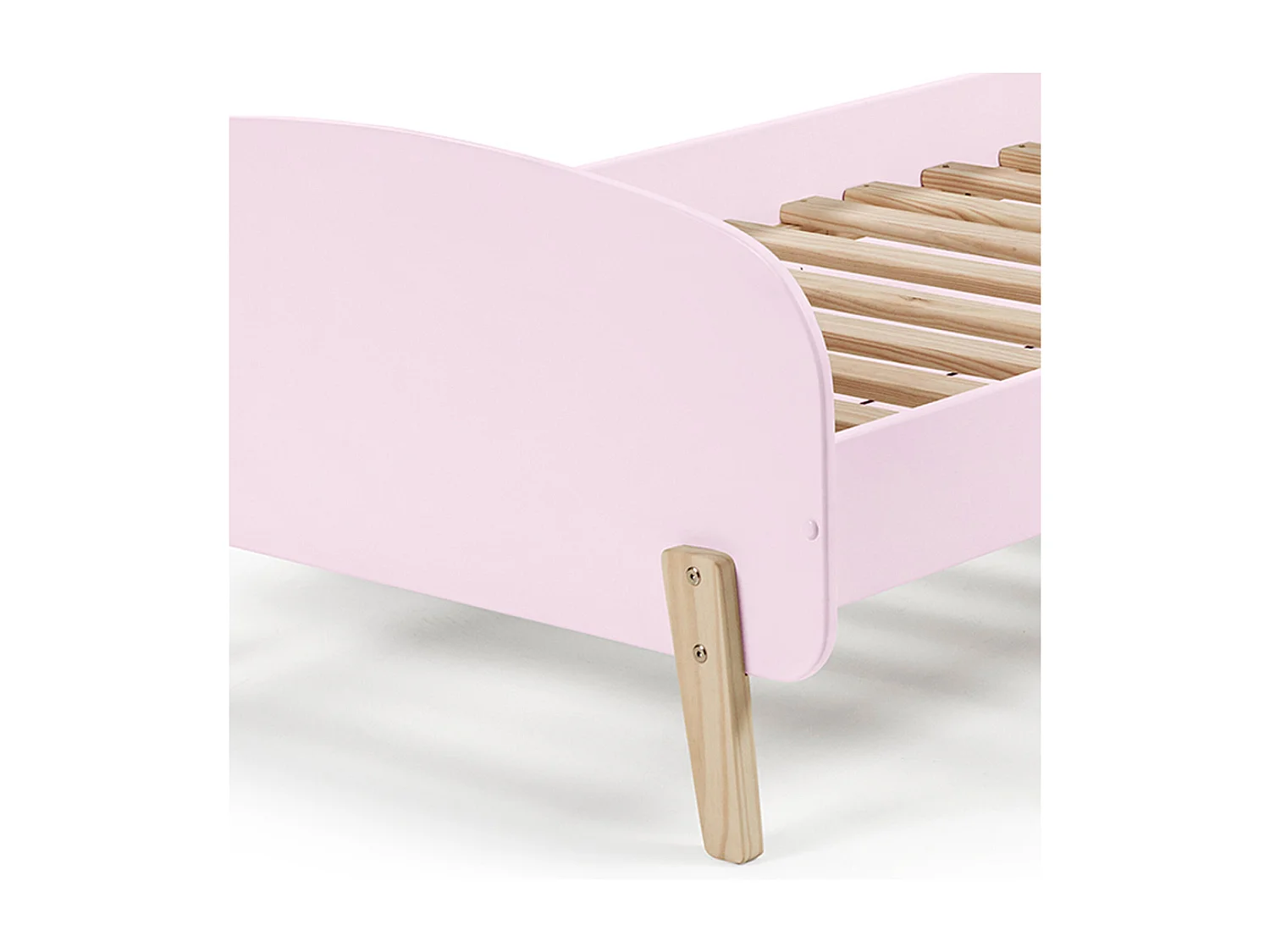 Lit enfant 90x200 rose avec sommier - Terre de Nuit