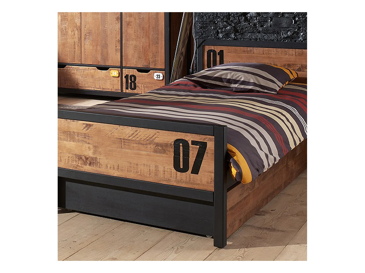Lit Enfant en Bois + Tiroir 90x200 ES2000