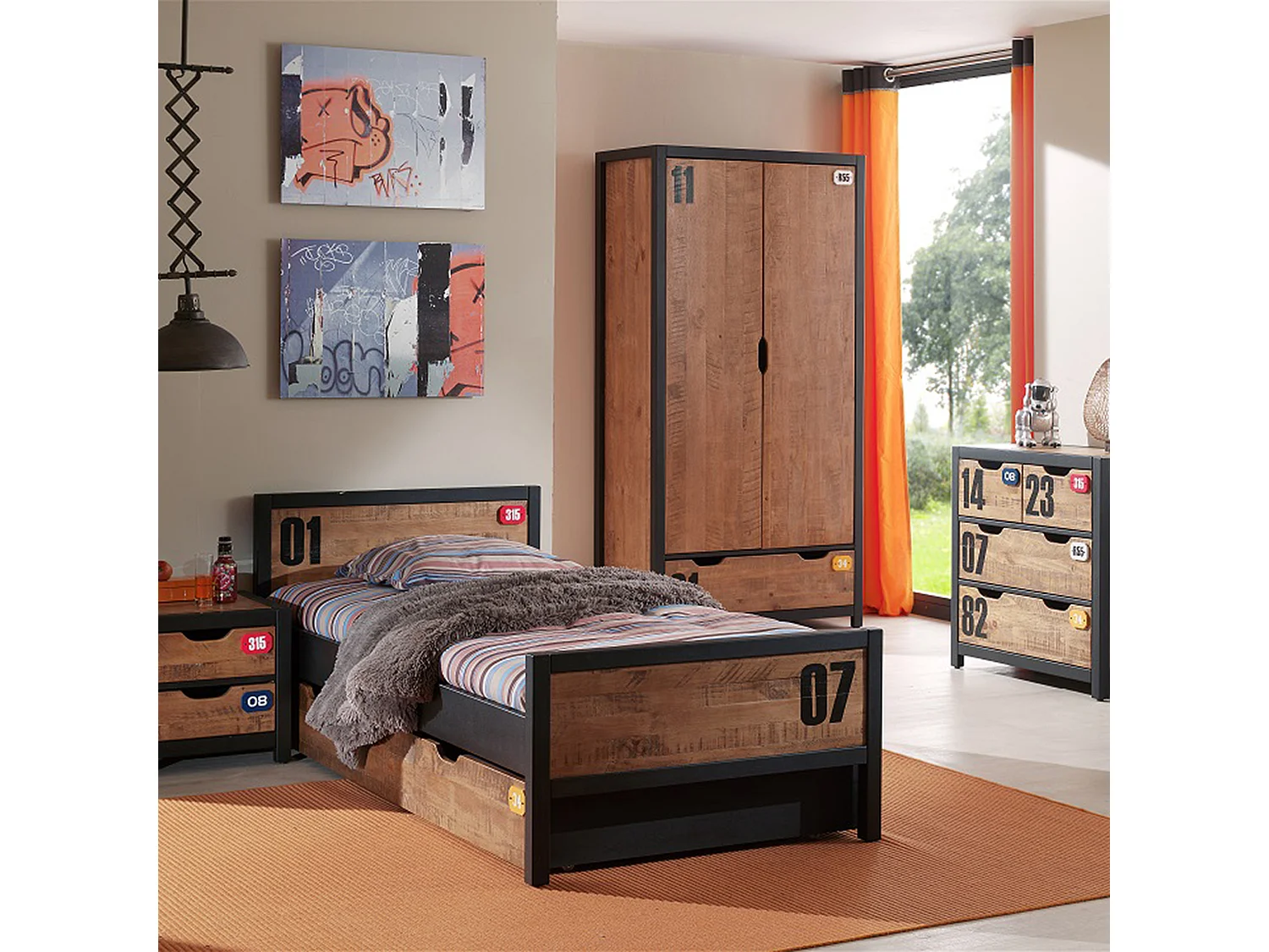 Lit Enfant en Bois + Tiroir 90x200 ES2000