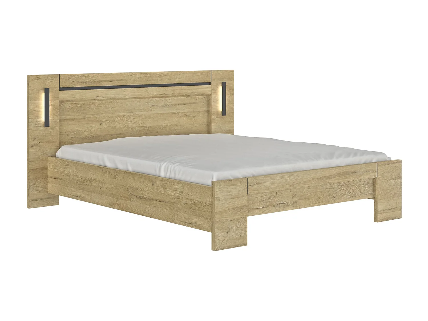 Lit en bois clair avec led sensitive 140x190 - LT5072