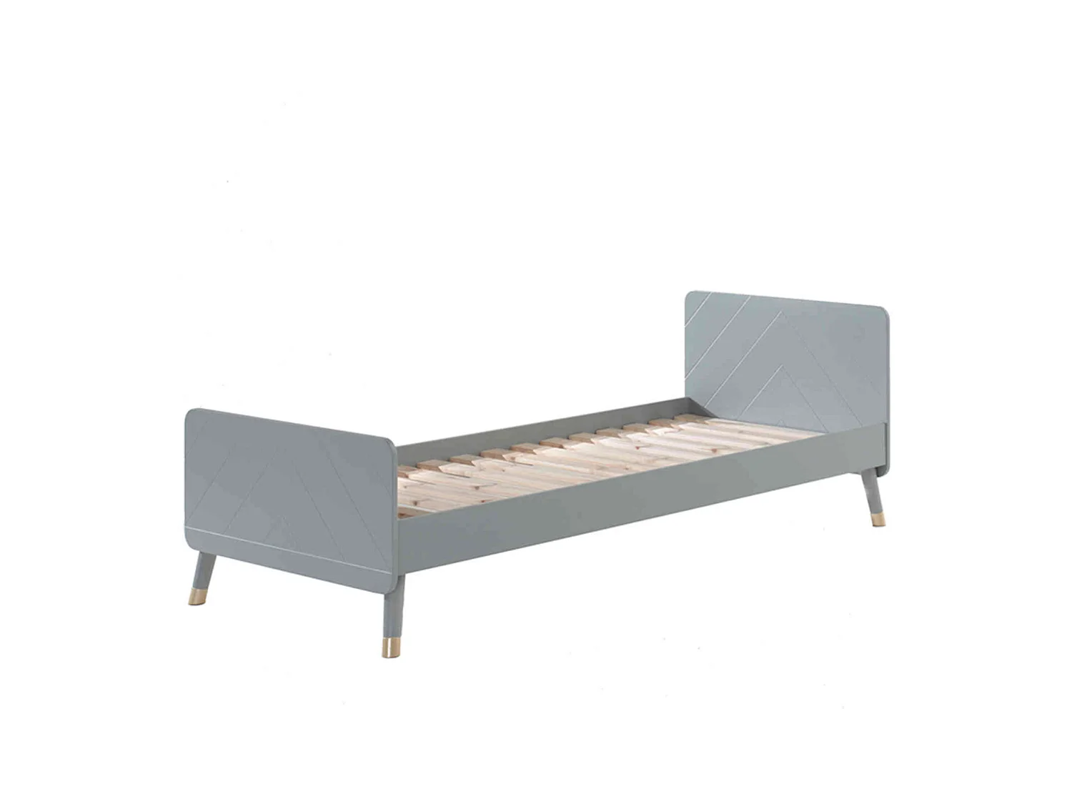 Lit enfant en bois massif gris 90x200 - LI2031