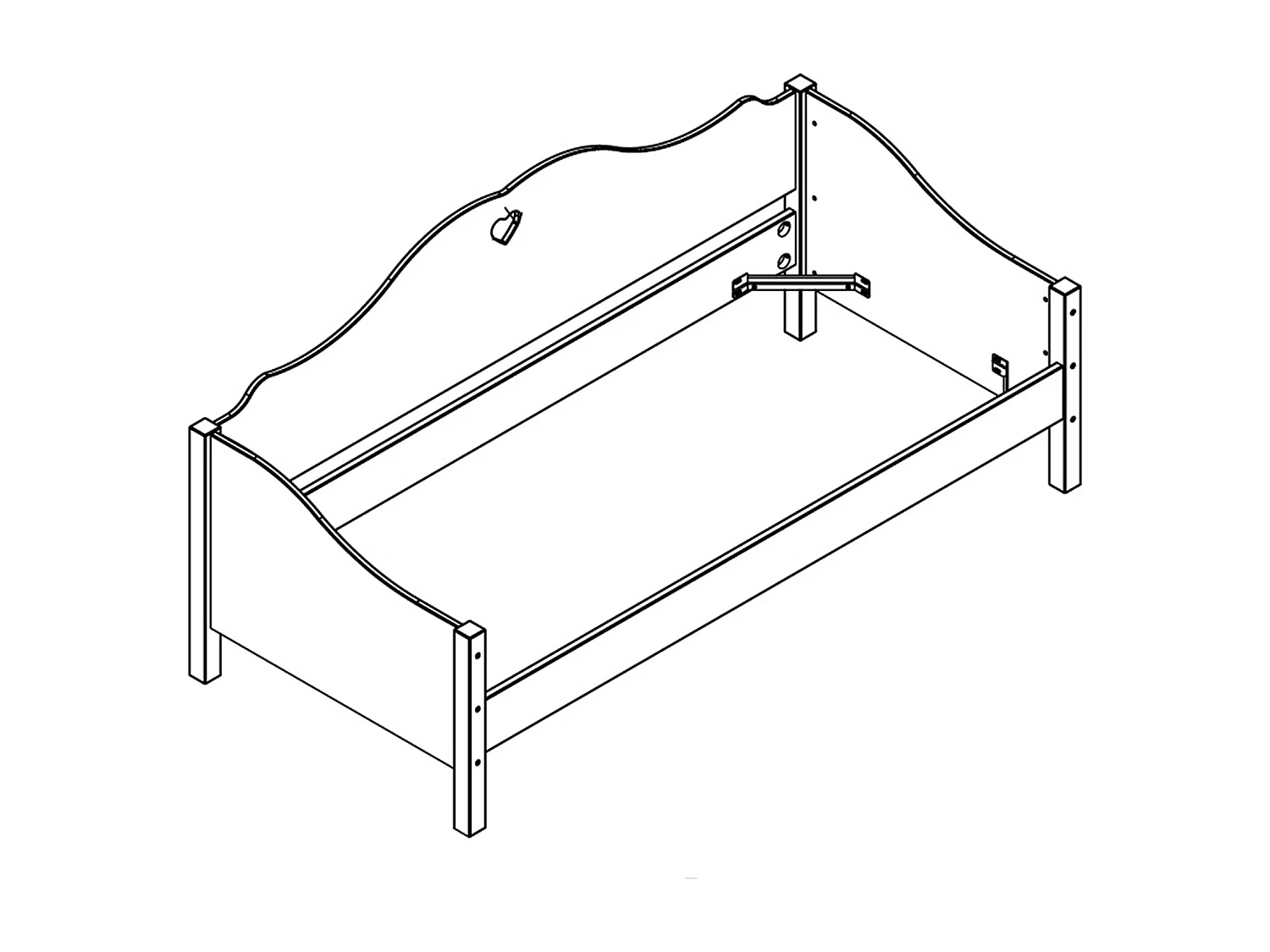 Lit Canapé Enfant en Bois Blanc 90x200 LC2001