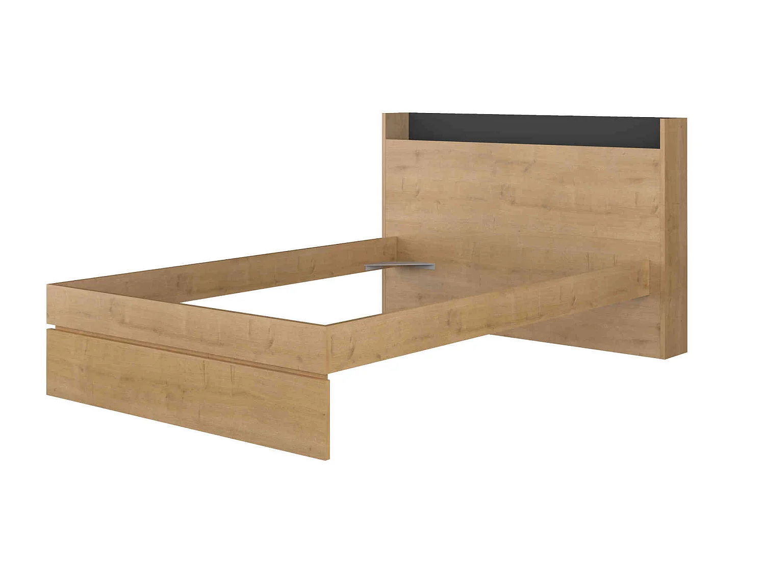 Lit avec tête de lit en bois imitation chêne 140x190 cm - LI9051