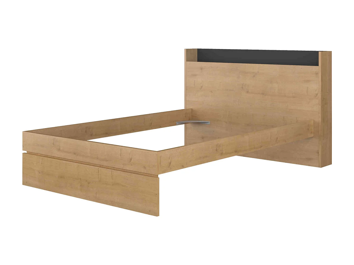 Lit avec tête de lit en bois imitation chêne 140x190 cm - LI9051