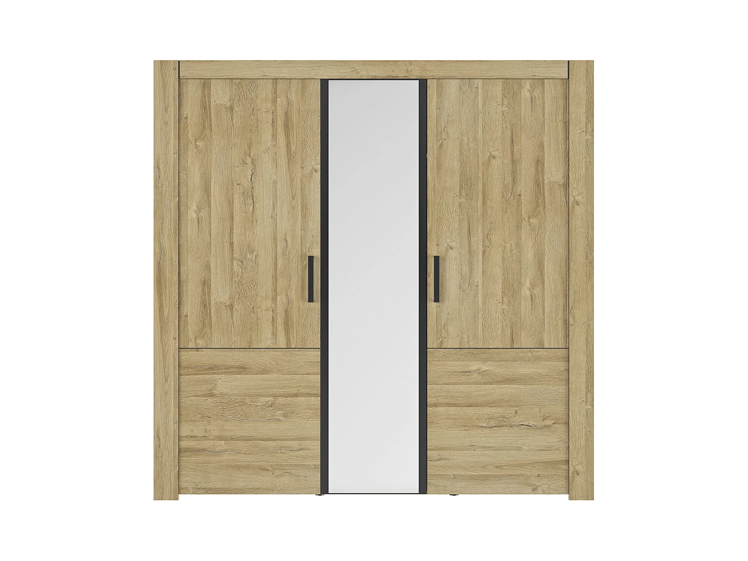 Lit led sensitive 140x190 et armoire en bois clair - LT5084