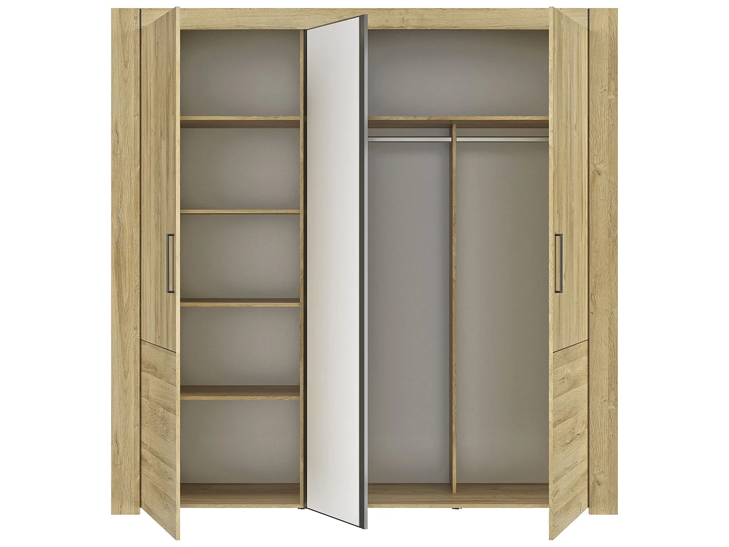 Lit led sensitive 140x190 et armoire en bois clair - LT5084