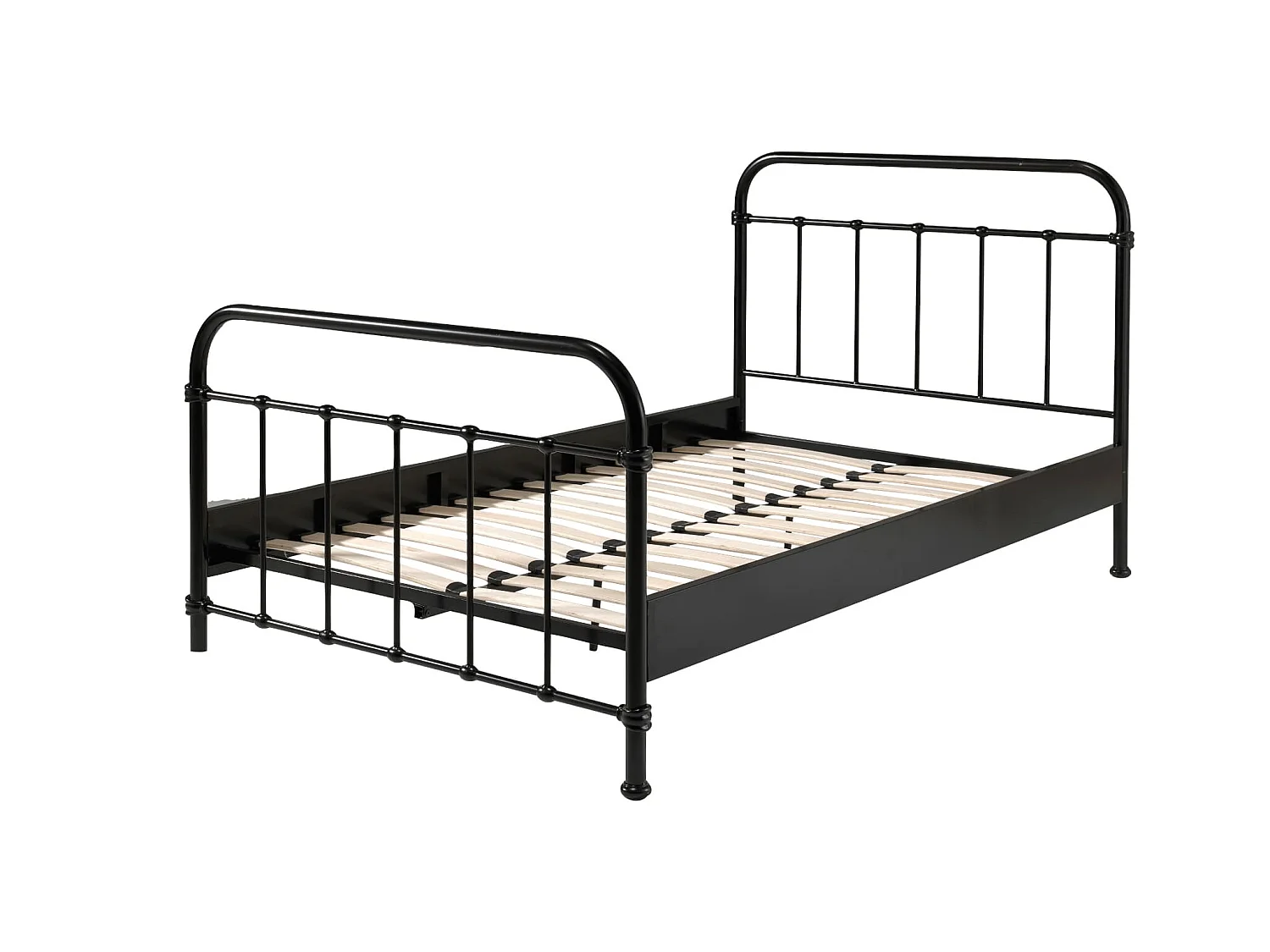 Lit enfant en métal noir avec sommier 120x200