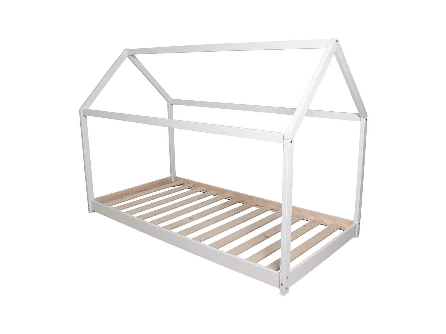 Lit cabane enfant en bois blanc 70x140 - LT14004
