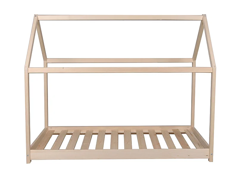 Lit cabane enfant en bois naturel 90x190 - LT14004