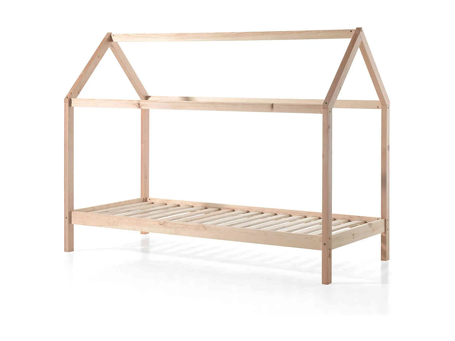 Lit cabane enfant en bois massif naturel 90x200 - LT2020