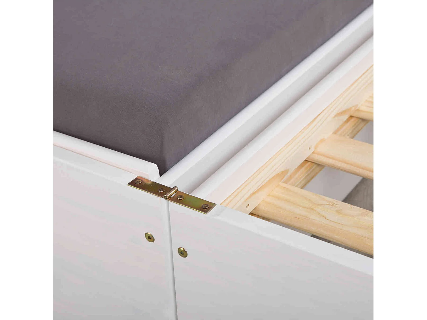 Lit gigogne 3 couchages en bois massif blanc laqué 90x190 - LT12015