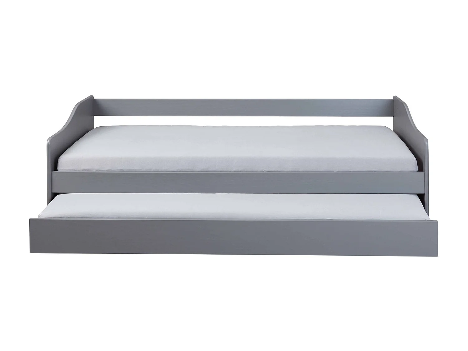 Lit gigogne en bois massif gris 90x200 - LT12005