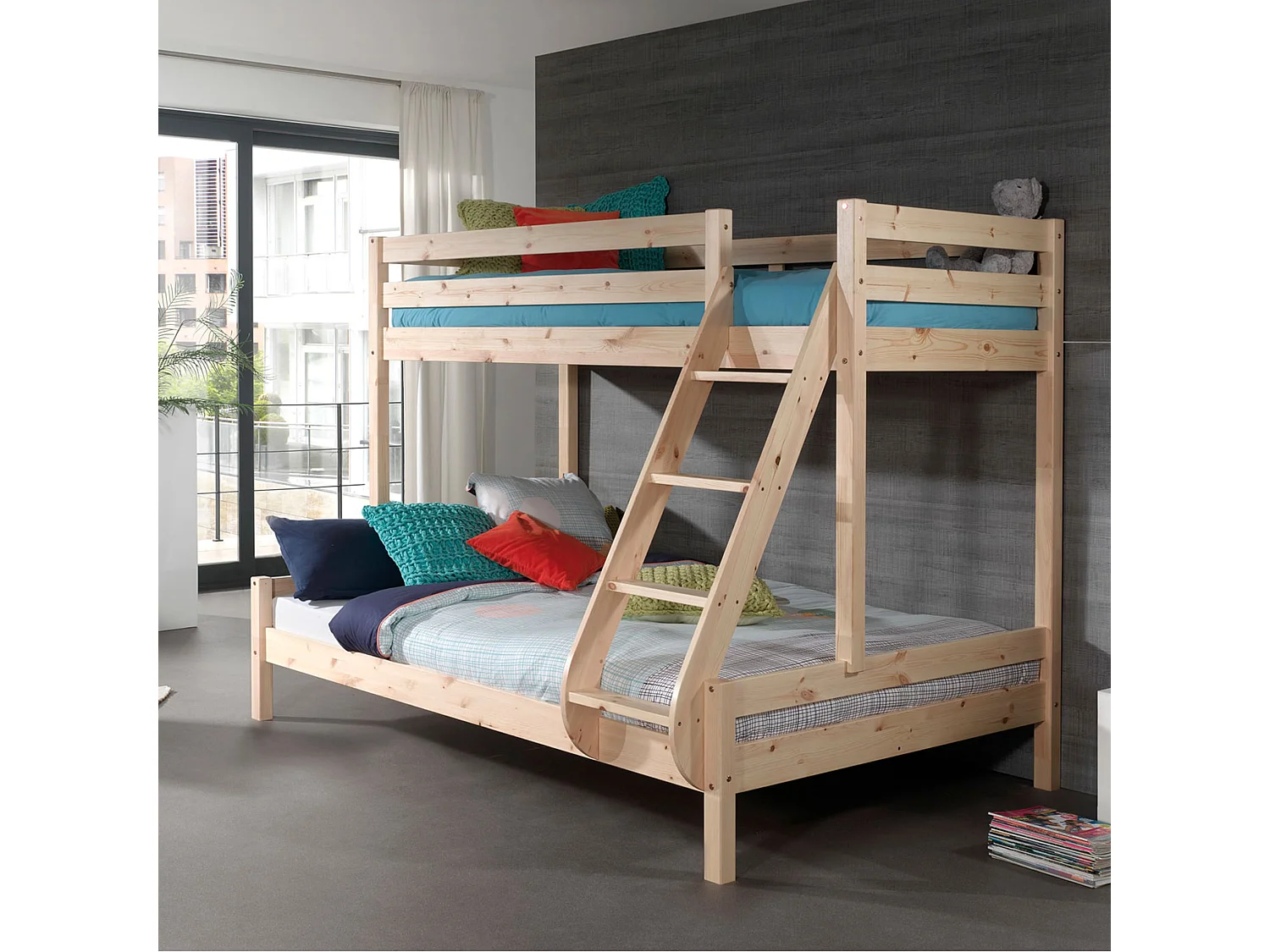 Lit superposé en pin massif naturel