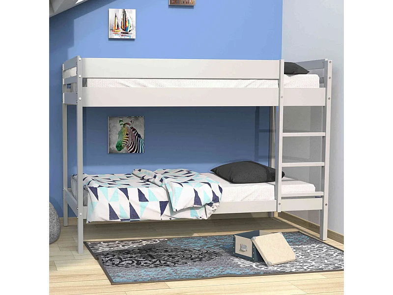 Lit superposé en bois 90x190 gris - LT14040