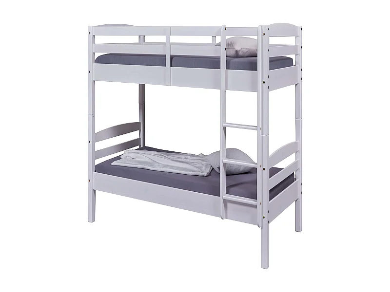 Lit superposé séparable en bois massif blanc laqué 90x200 - LT12018