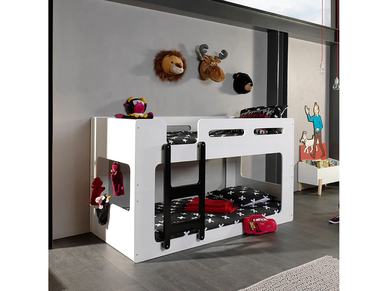 Lit Superposé Enfant Blanc Laqué 90x200 - Terre de Nuit