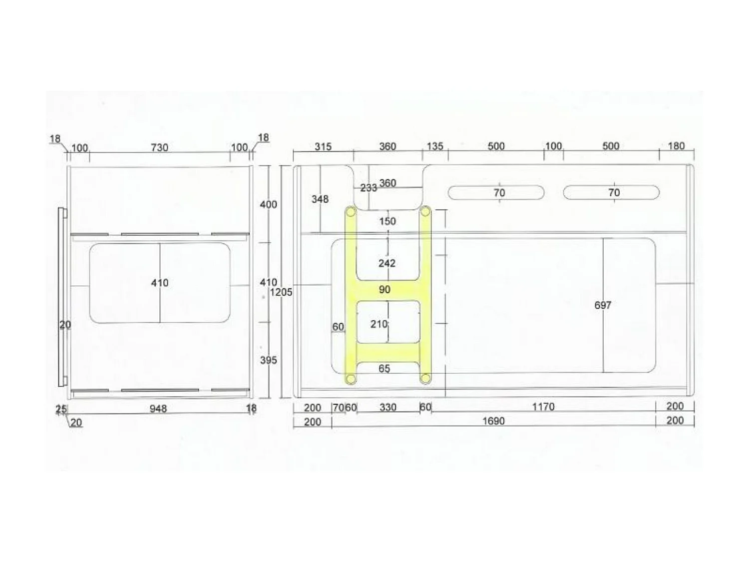 Lit superposé enfant, blanc laqué 90x200 - Terre de Nuit