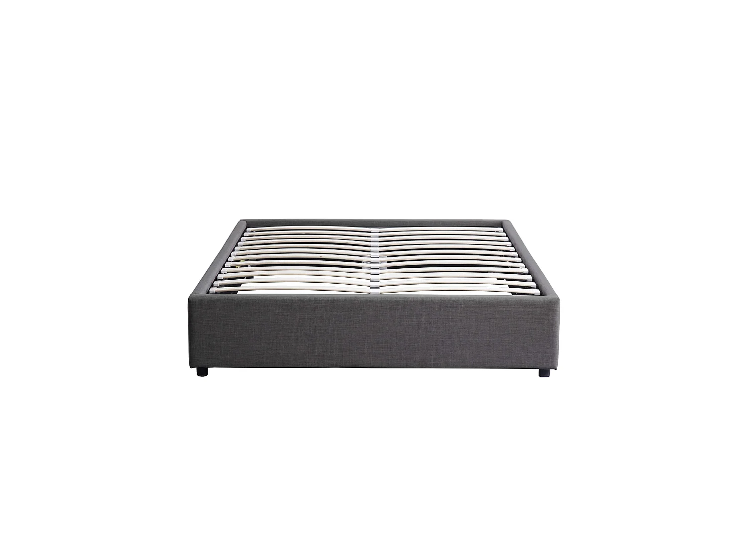 Lit coffre en bois massif anthracite avec sommier à lattes 140x190 - LT17017