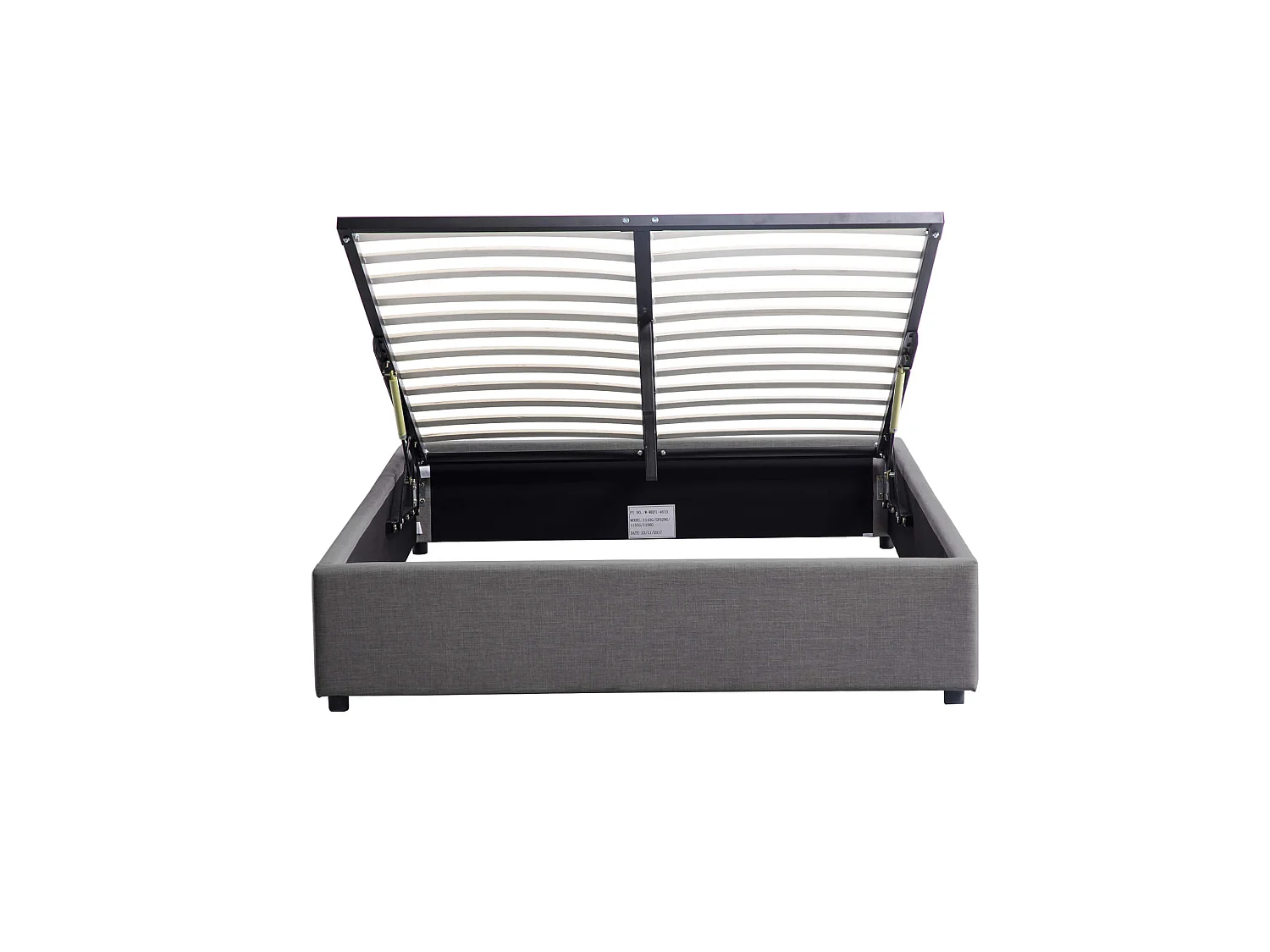 Lit coffre en bois massif anthracite avec sommier à lattes 140x190 - LT17017