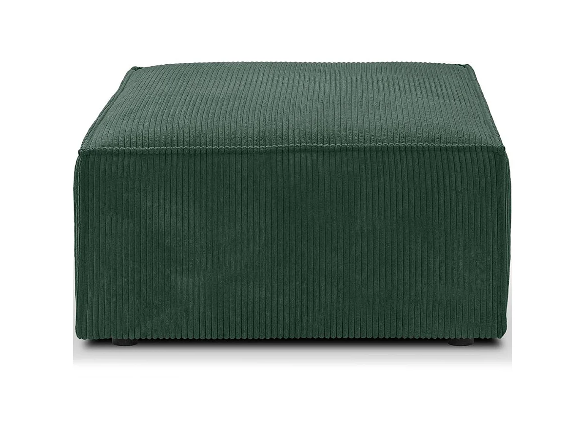 Pouf en velours côtelé vert forêt - Harper