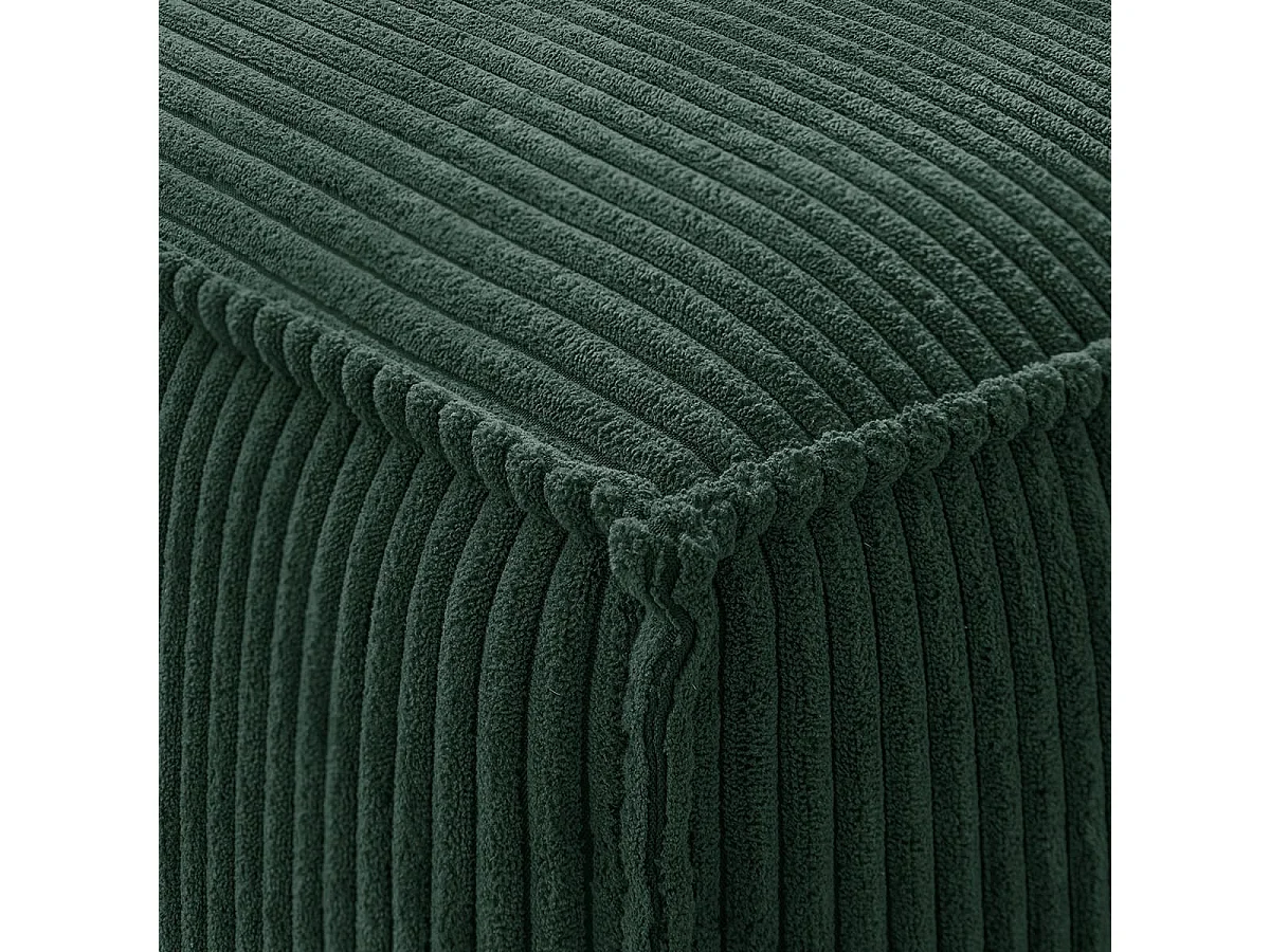 Pouf en velours côtelé vert forêt - Harper