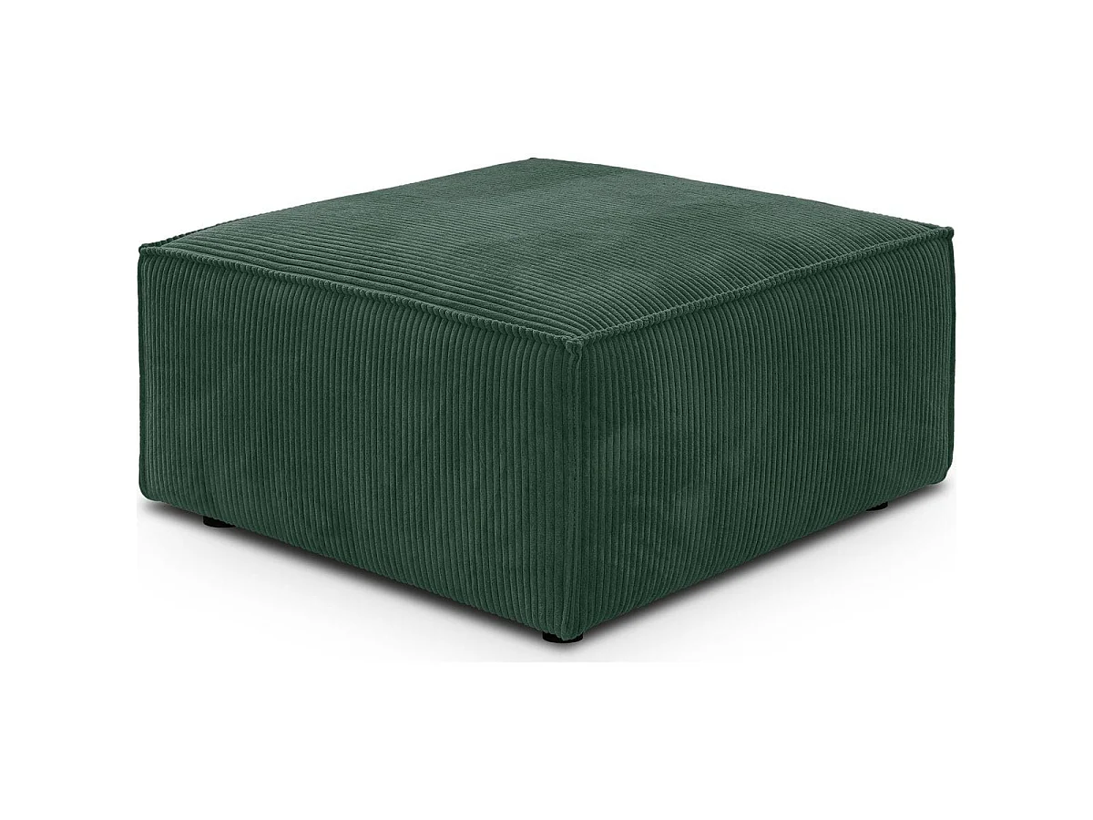Pouf en velours côtelé vert forêt - Harper