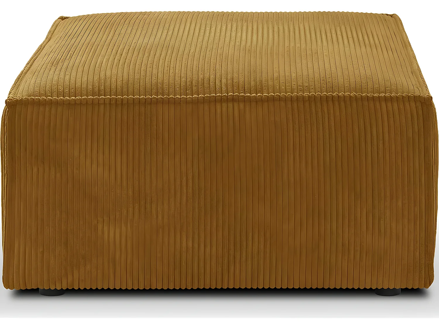 Pouf en velours côtelé jaune moutarde - Harper